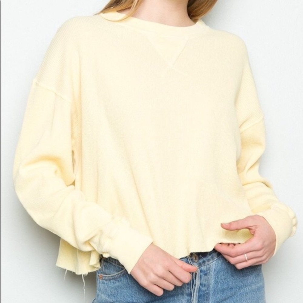 Brandy Melville Yellow Waffle Knit